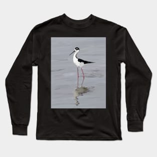 The Black Necked Stilt Bird Long Sleeve T-Shirt